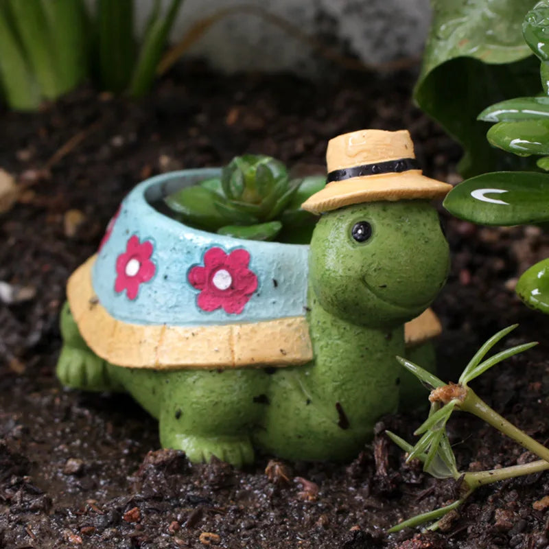 Cartoon Tier Sukkulenten Blumentopf – Niedlicher Schildkröten Pflanztopf | Desktop Wohndeko Ornament Garten Pflanzgefäß Kaufschwan®