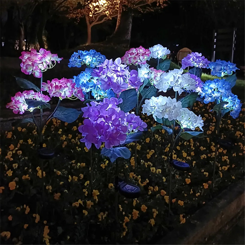 Solar Hydrangea Gartenlichter – LED Blumenleuchten mit Erdspieß für Außenbereiche & Frühlingsdeko Kaufschwan®