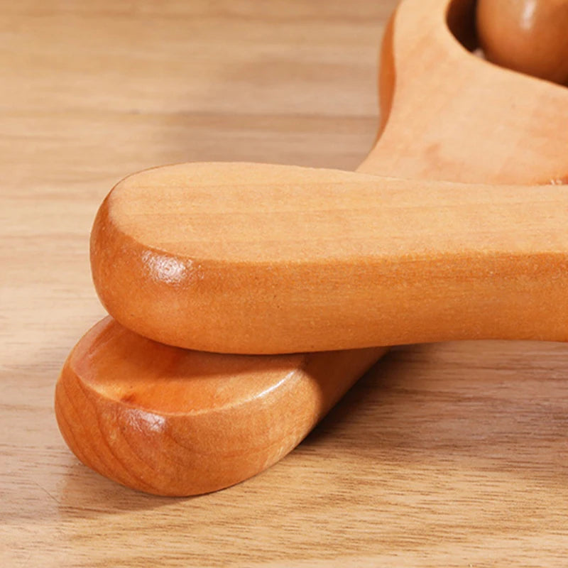 Holzroller-Massager | Universal-Handmassagegerät für Nacken, Schulter, Bein & Fuß Kaufschwan®