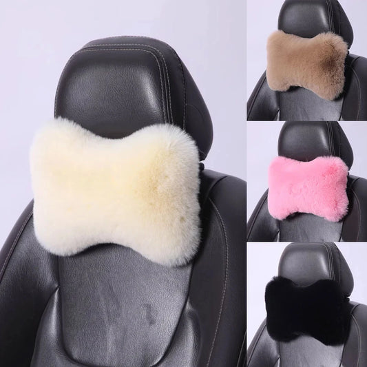 Winter Plüsch Nackenstützkissen fürs Auto – Universelles Kopfstützen- & Lendenkissen für Wärme & Komfort Kaufschwan®