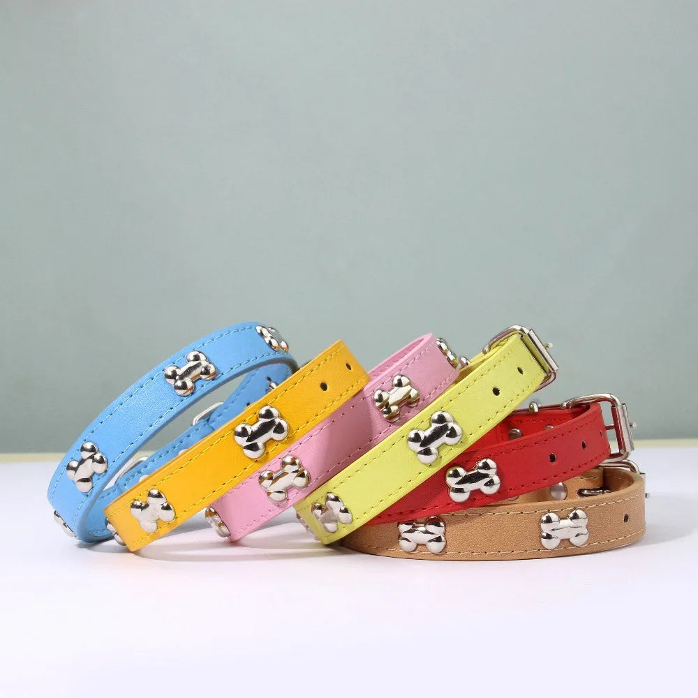 Knochen Leder Hundehalsband Strapazierfähig Verstellbar für Kleine Große Hunde Katzen Welpen Kaufschwan®