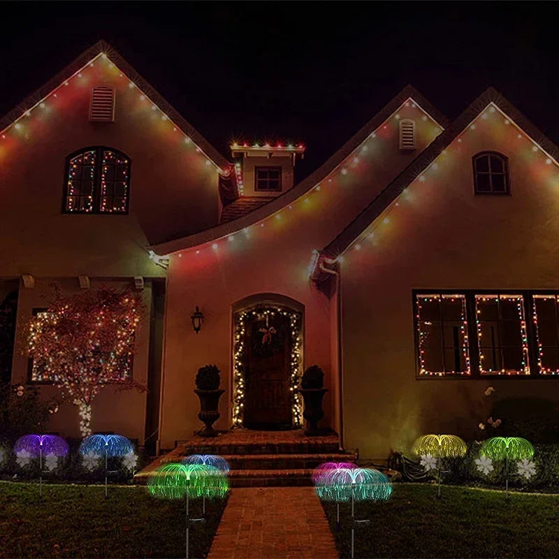 Solar Gartenlichter – Wasserdichte Faseroptik Qualle Rasenlichter für Terrasse, Villa & Hofdekoration Kaufschwan®