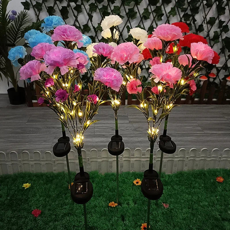 LED Solar Nelken- & Rosenblumen-Feenlichterkette – Wasserdichte Gartenlichter für Hof, Rasen, Wege & Muttertagsgeschenk Kaufschwan®