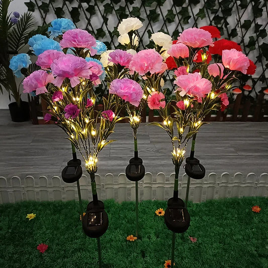 LED Solar Nelken- & Rosenblumen-Feenlichterkette – Wasserdichte Gartenlichter für Hof, Rasen, Wege & Muttertagsgeschenk Kaufschwan®