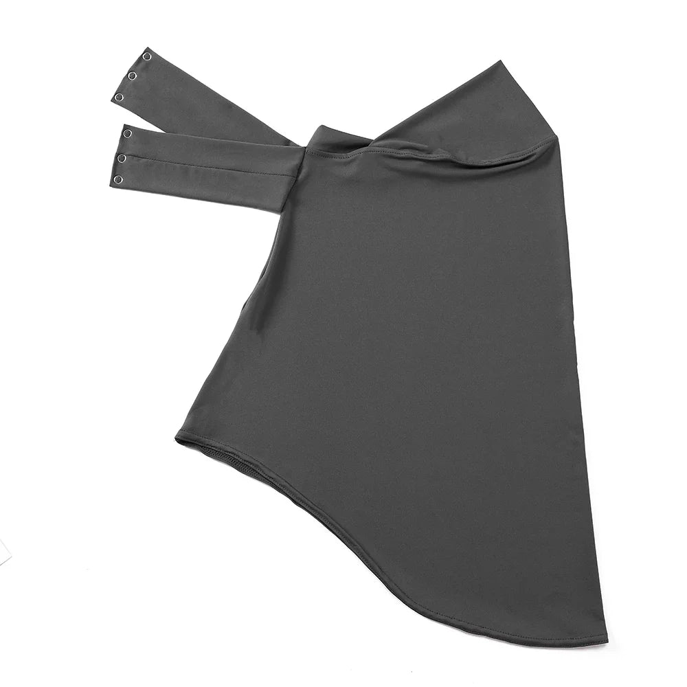 Schnellverschluss Hijab – Premium Jersey Schal mit Bändern & Knöpfen | Vollbedeckende Unterhaube Turban für Muslimische Frauen Kaufschwan® Dunkelgrau
