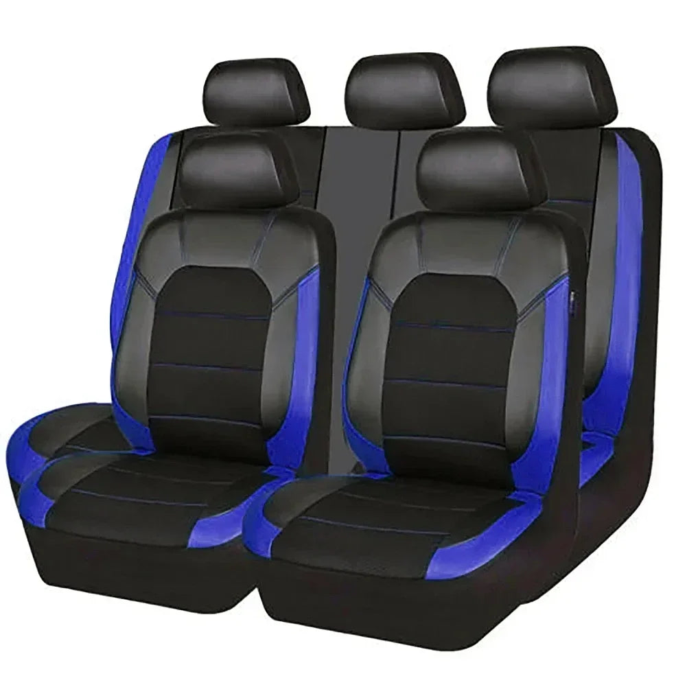 Universelles PU-Leder Autositzbezug-Set – Vollschutz für vorne & hinten, passend für 5-Sitzer Autos & LKWs Kaufschwan®