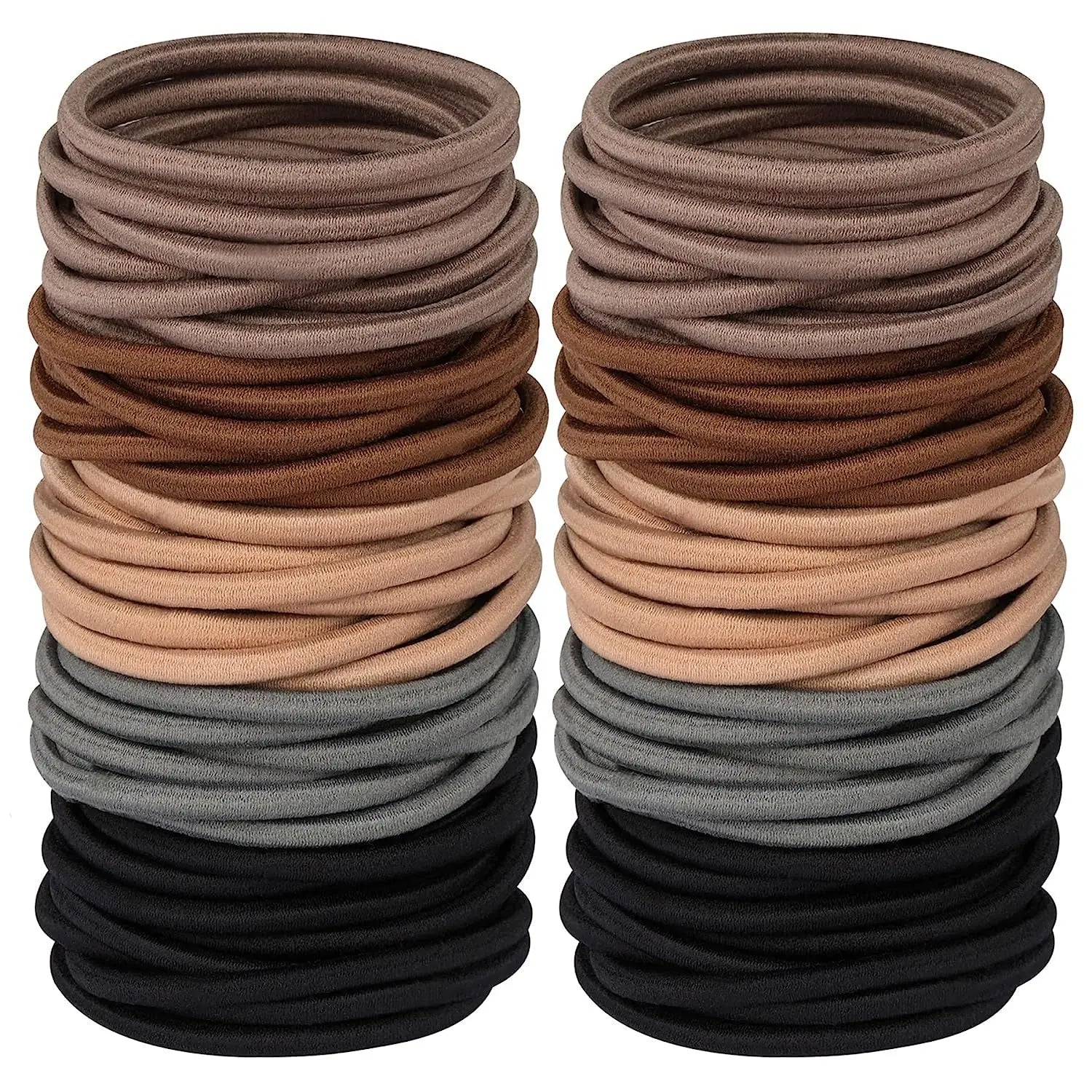 10/50 Stück 4mm Haarschonende Elastische Haargummis | Mixfarben & Schwarz Pferdeschwanzhalter für Damen, Herren, Mädchen & Jungen | Großpackung Kaufschwan® Set 5 10er Set