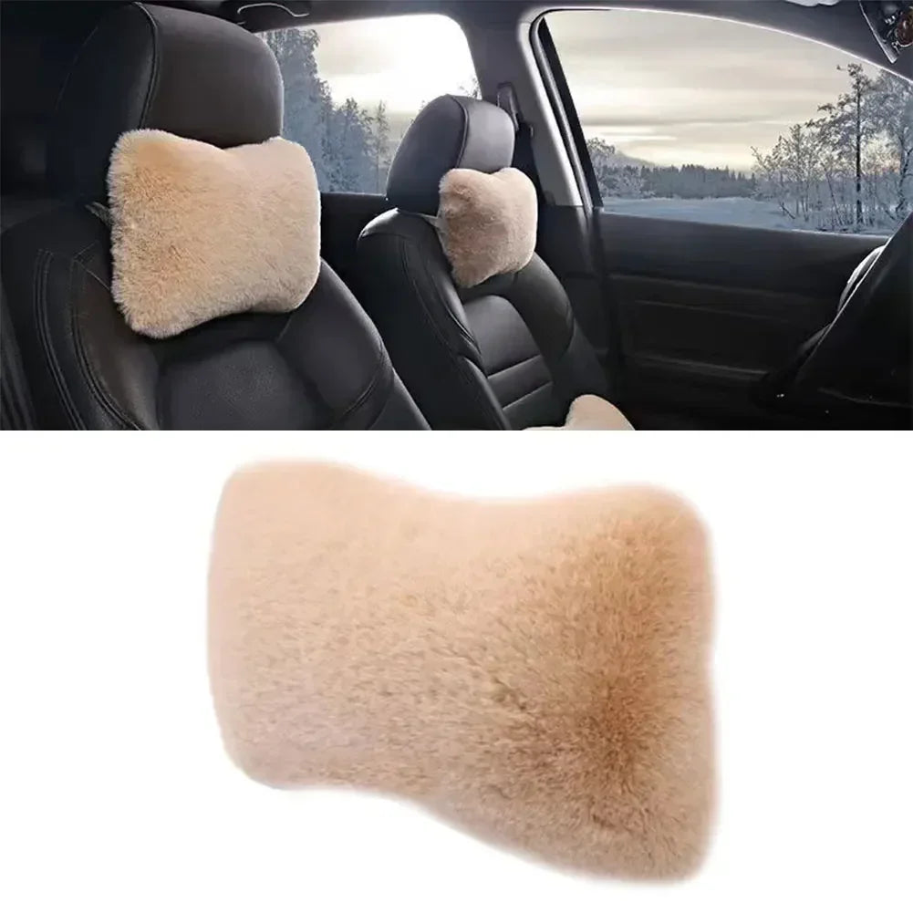 Winter Plüsch Nackenstützkissen fürs Auto – Universelles Kopfstützen- & Lendenkissen für Wärme & Komfort Kaufschwan®