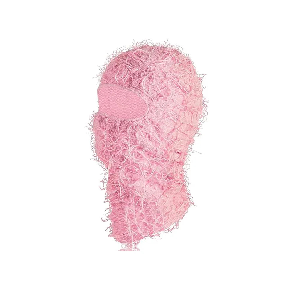 Motorrad Hip-Hop Balaclava – Gestrickte Vollgesichts-Skimütze im Used-Look | Damen Outdoor Camouflage Fuzzy Beanie Wintermütze