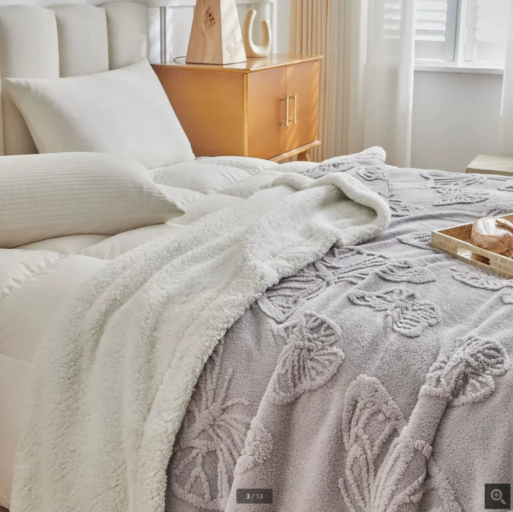 Schmetterlingsmuster Kuscheldecke – Vielseitige Ganzjahresdecke für Sofa & Bettwäsche Zuhause Kaufschwan®