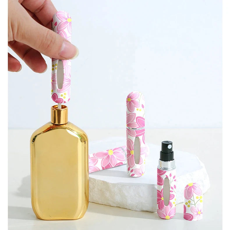 3Pcs 5ml Perfume Refillable Bottle Printing Flower Portable Mini Travel Spray Atomizer for Women Pocket Cologne Dispenser Kaufschwan®