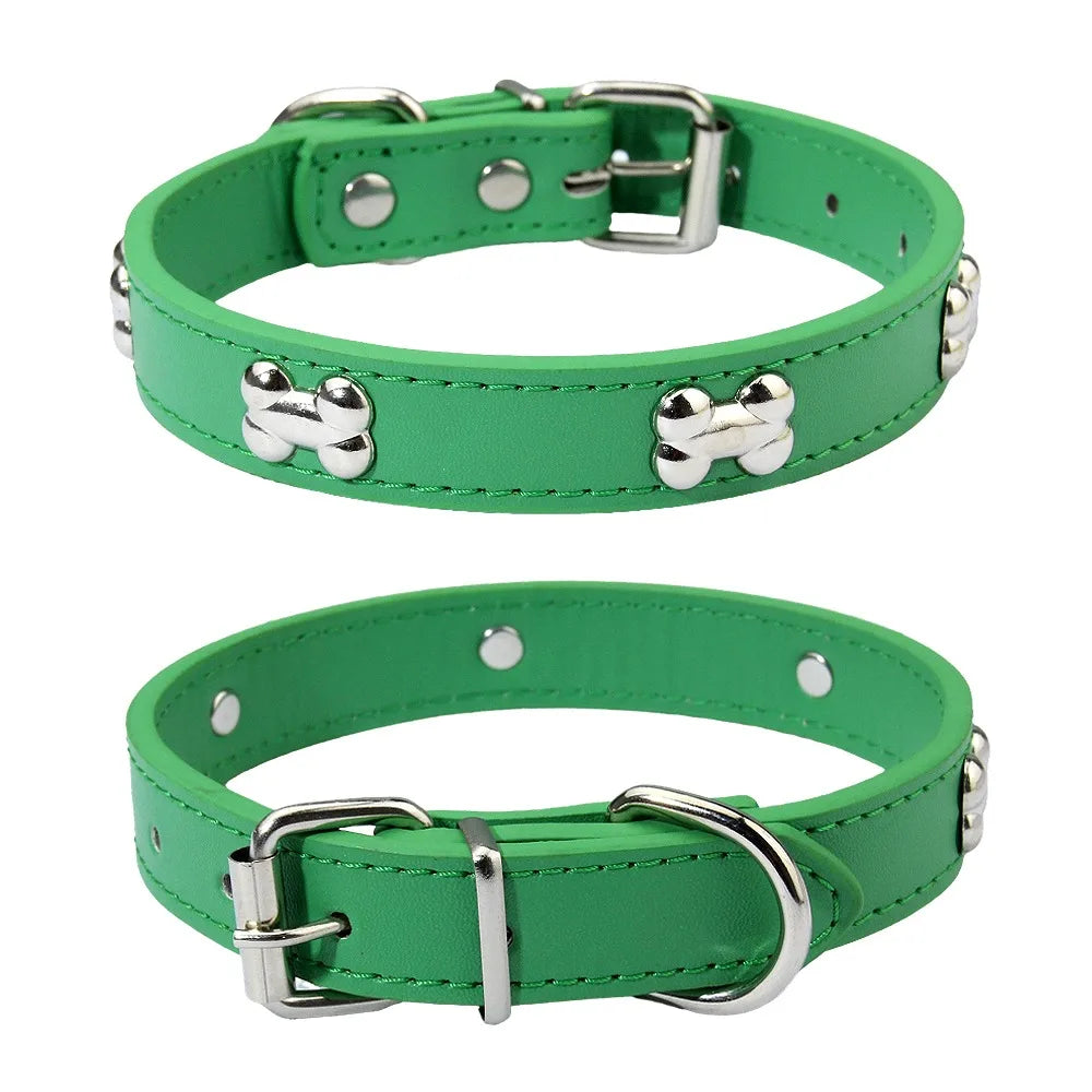 Knochen Leder Hundehalsband Strapazierfähig Verstellbar für Kleine Große Hunde Katzen Welpen Kaufschwan®