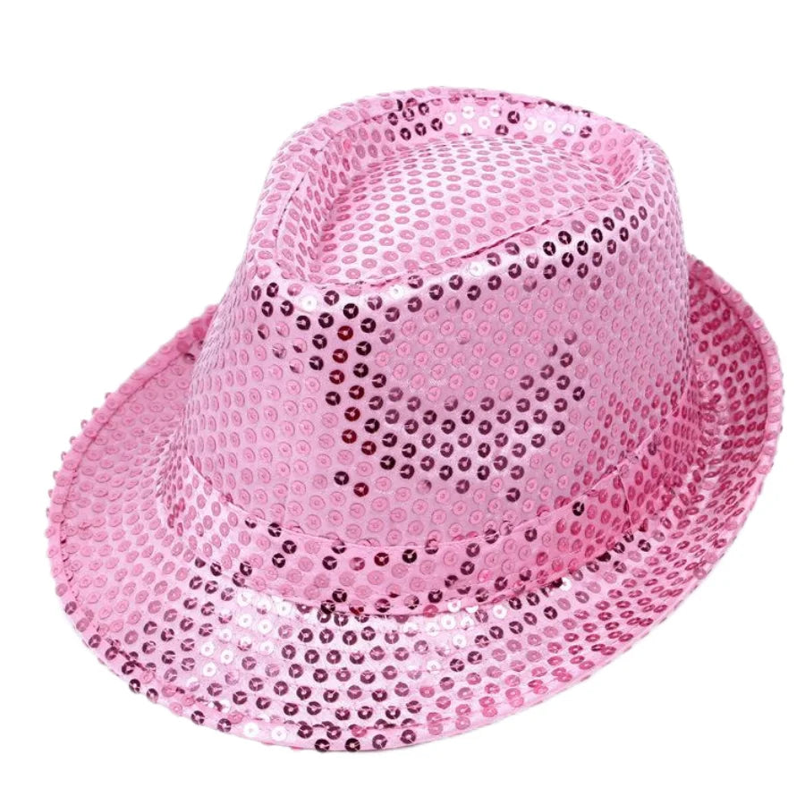 Britischer Top Jazz Hut – Herren & Damen Bühnenhut mit Pailletten, Glänzende Weihnachtsfedora, Party, Eltern-Kind, Halloween Kaufschwan®
