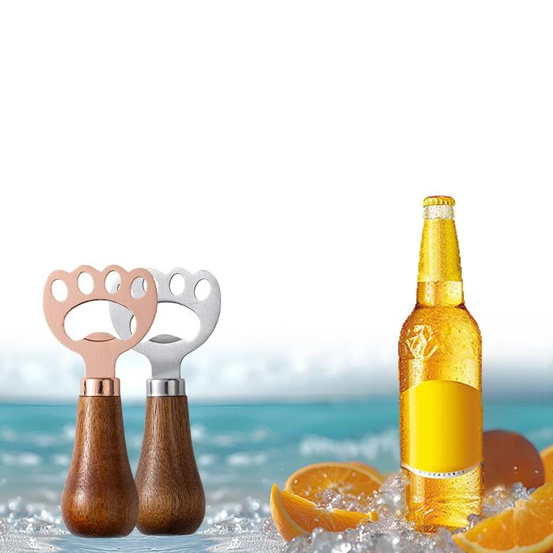 Katzenpfoten Flaschenöffner – Edelstahl & Akazienholz Bar Werkzeug Kaufschwan®