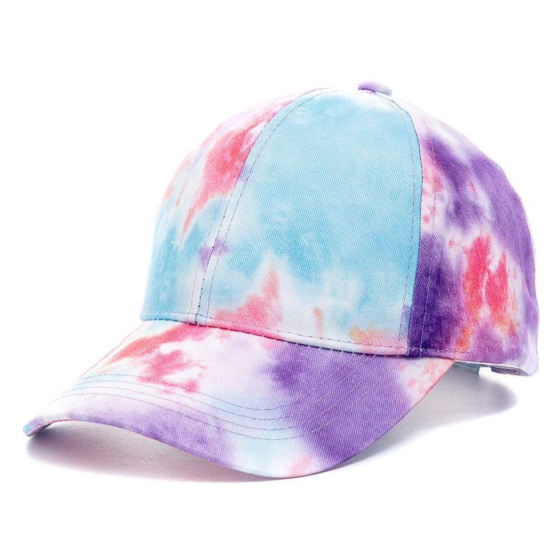 Neue Outdoor Freizeit Tie-Dye Kappe | Damen Regenbogen Bunte Baseballkappe | Streetwear Sommerhut Kaufschwan® Hellviolett 56cm-60cm