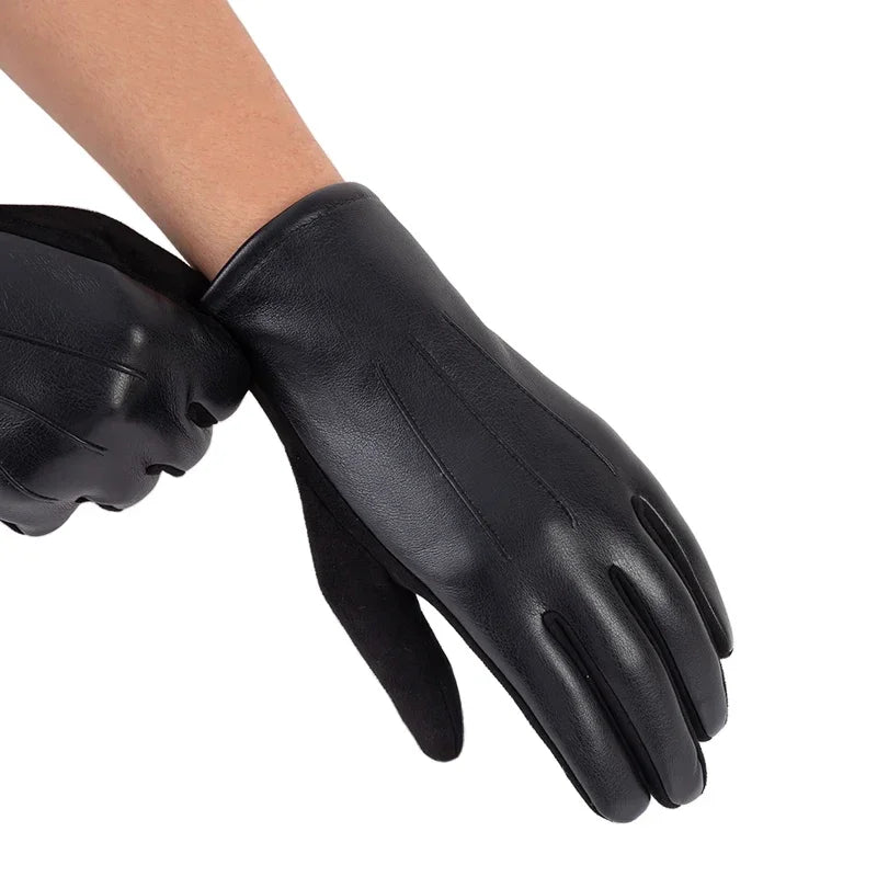 Hochwertige Herren Lederhandschuhe – Winter Business Handschuhe | Winddicht & Warm mit Touchscreen-Funktion – Schwarze Autofahrerhandschuhe Kaufschwan®