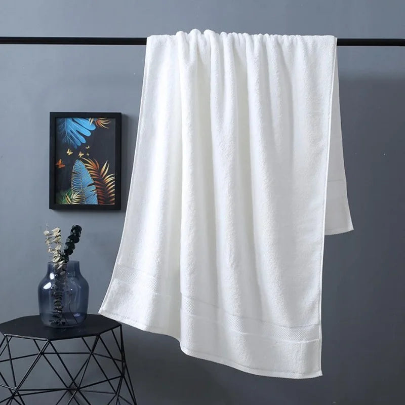 Baumwolle Badetuch – Weiches & Saugfähiges Großes Handtuch für Erwachsene | Hotel & Spa Qualität für Badezimmer & Strand Kaufschwan® Weiß 70x140cm