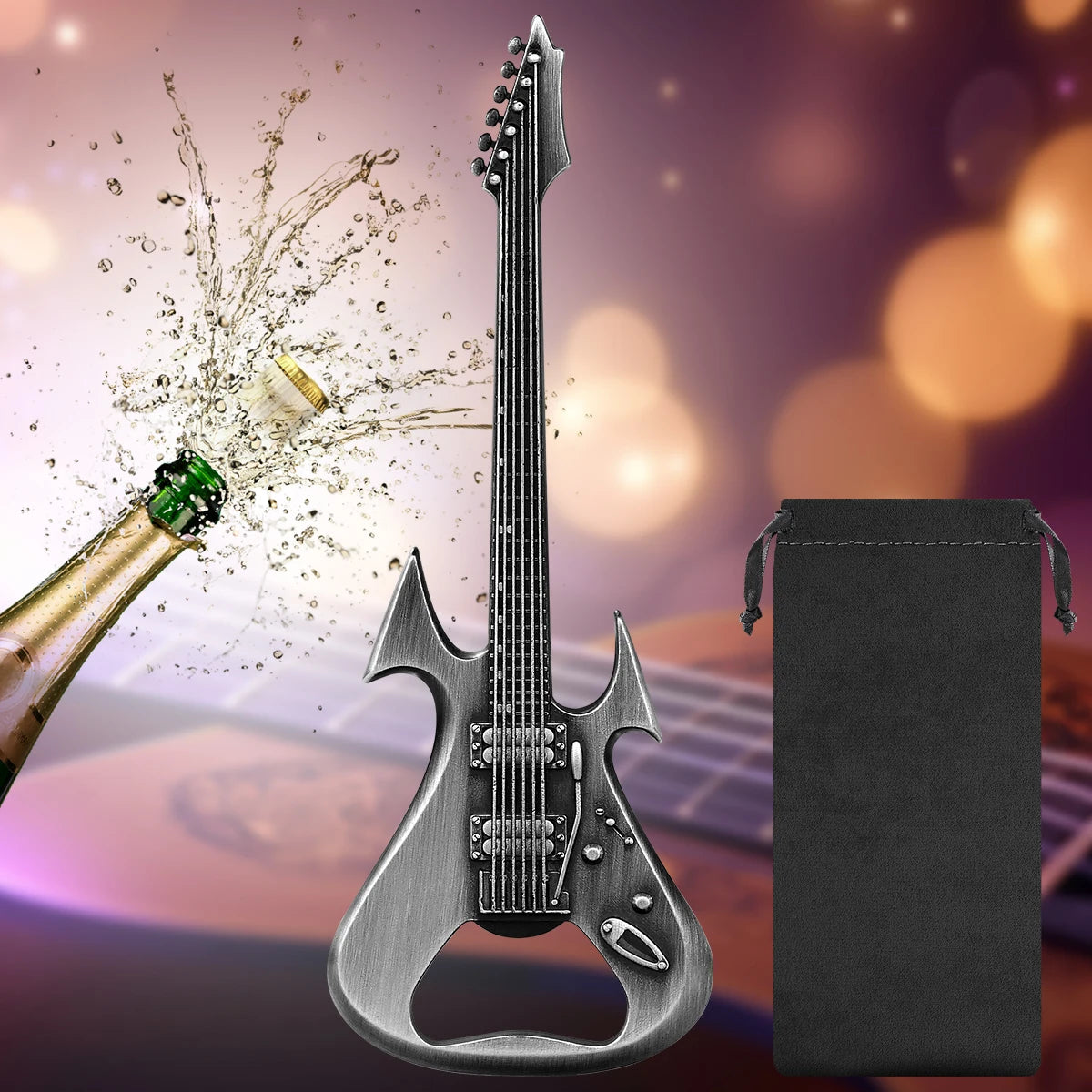 Gitarren Flaschenöffner aus Metall – Bronze/Grau Geschenk für Musikliebhaber Kaufschwan®