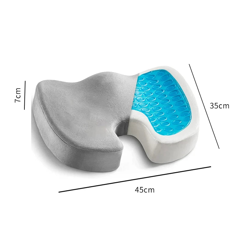 Gel- & Memory Foam Steißbeinkissen | Rutschfeste Sitzauflage für Büro, Auto & Zuhause | Druckentlastung bei langem Sitzen Kaufschwan®