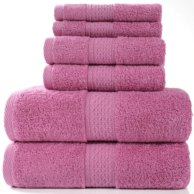 6-teiliges / 3-teiliges Baumwoll Handtuch Set – Luxuriös Bestickt mit Spitze | Bade-, Hand- & Gesichtstücher in 17 Farben, Schnell Trocknend