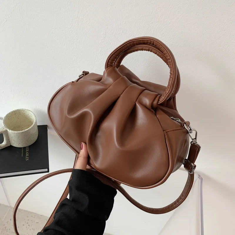 Retro Schultertasche mit Falten-Design – Mehrfarbige Damen Crossbody Handtasche & Elegante Top-Handle Bag Kaufschwan®