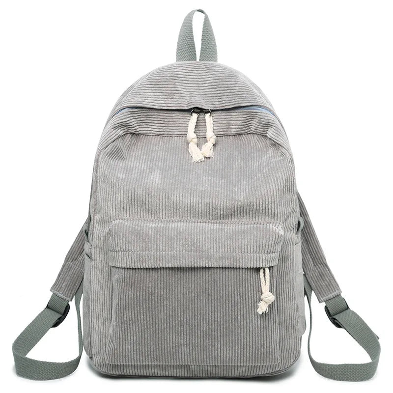 Gestreifter Cord Rucksack für Damen | Minimalistischer Großraum-Tagesrucksack | Herbst & Winter Freizeit- und Reisetasche Kaufschwan®