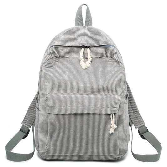 Gestreifter Cord Rucksack für Damen | Minimalistischer Großraum-Tagesrucksack | Herbst & Winter Freizeit- und Reisetasche Kaufschwan®
