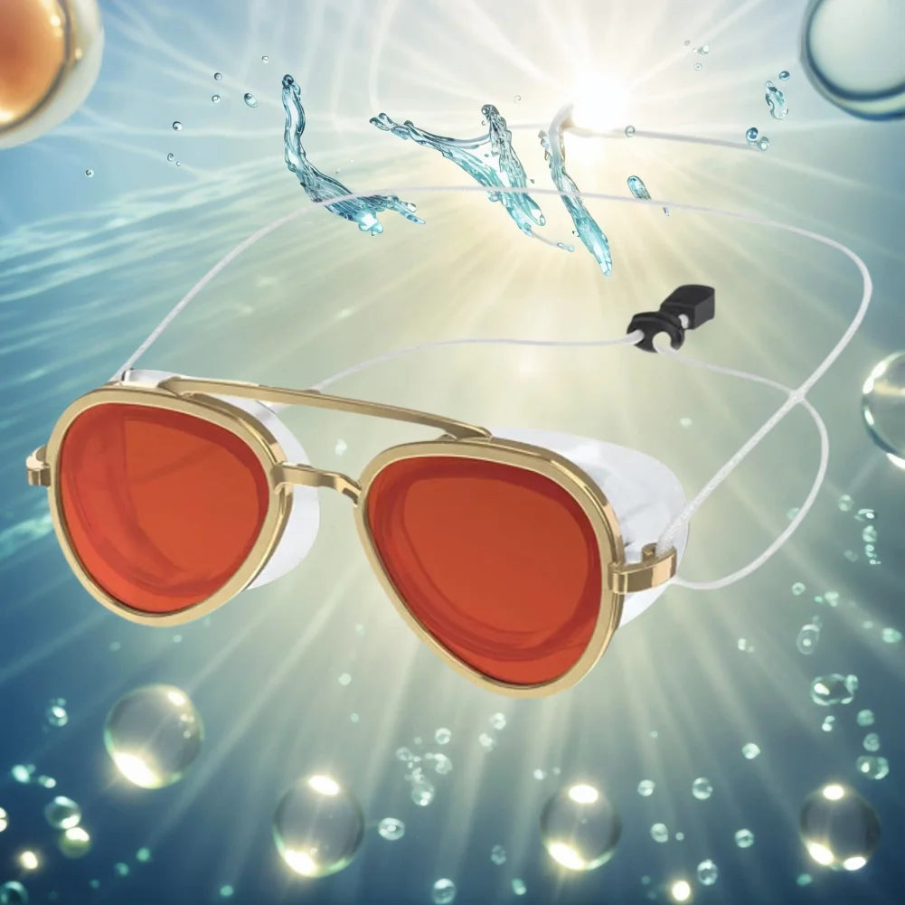 Anti-Beschlag Schwimmbrille | Auslaufsicher Retro Design | Verstellbare Profi Vollwinkel-Brille für Erwachsene & Jugendliche Kaufschwan®