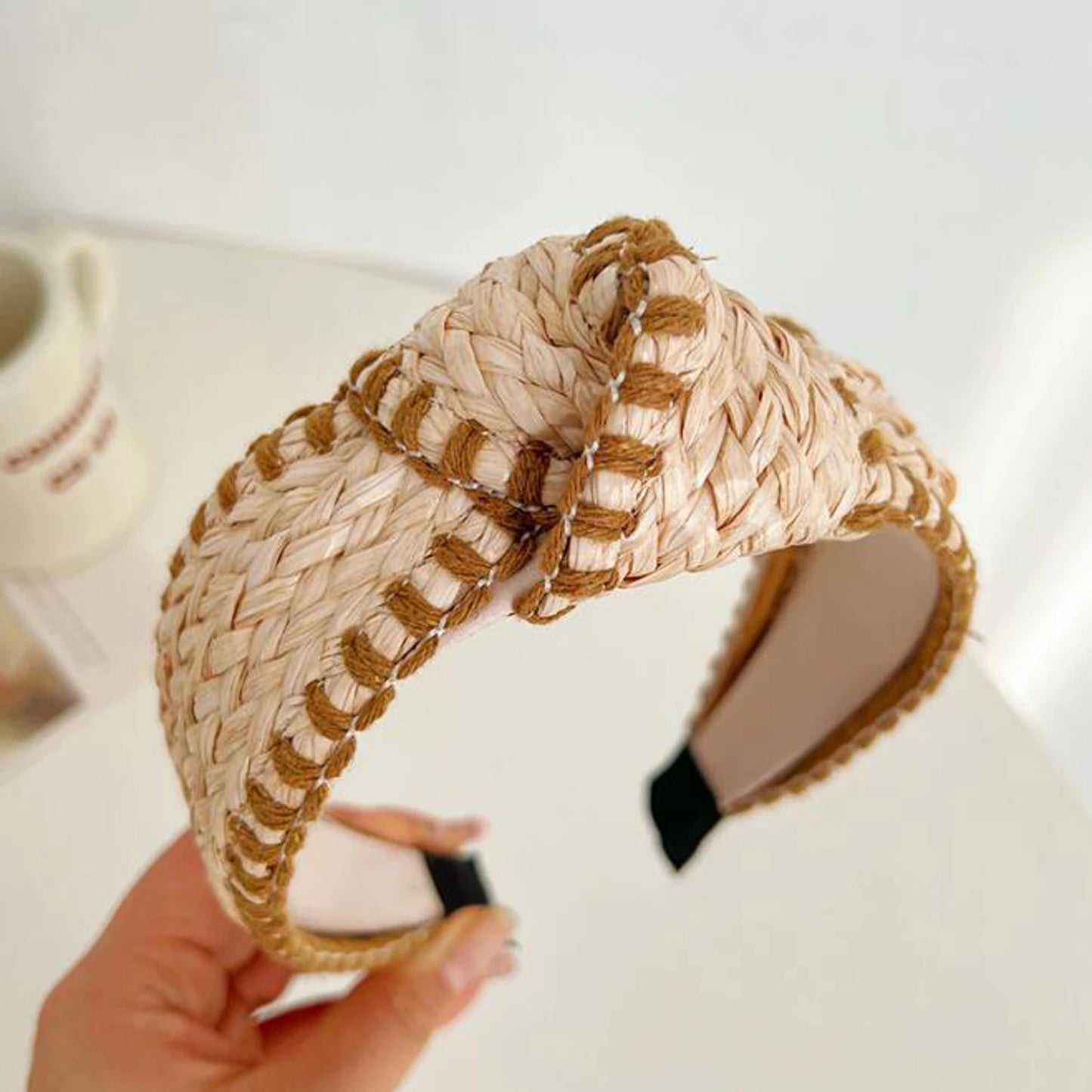 Strohgeflochtener Haarreif – Modischer Sommer-Turban-Haarreifen für Damen | Leichtes Haaraccessoire für Erwachsene Kaufschwan®