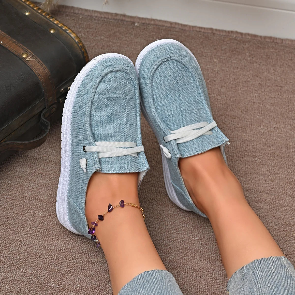Frühling & Herbst Damen Vulcanized Sportschuhe – Modische Flache Sneaker | Bequeme Freizeitschuhe für Jeden Tag Kaufschwan®