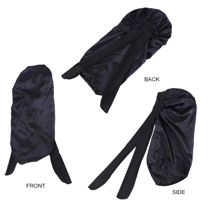 Lange Übergroße Satin-Schlafhaube für Damen – Atmungsaktive Elastische Haarhaube mit Schleifenband für die Nacht Kaufschwan®