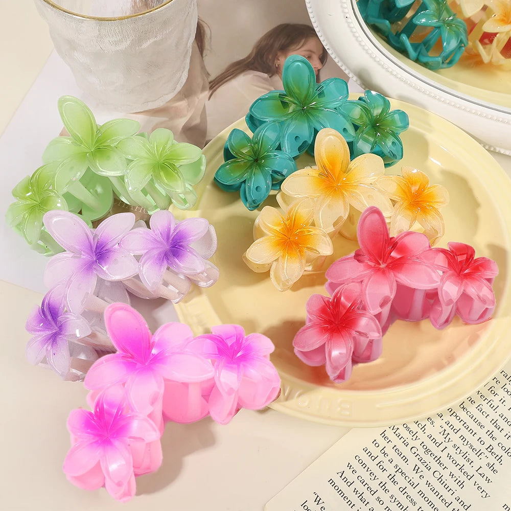 Blumen-Haarklammer – Retro Bunter Haar-Clip Kaufschwan® 6er Set gemischt