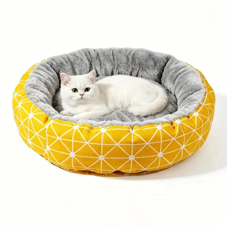 Rundes Katzennest für Katze – Niedliche Warme Schlafmatte & Kuscheliges Katzenbett Kaufschwan®