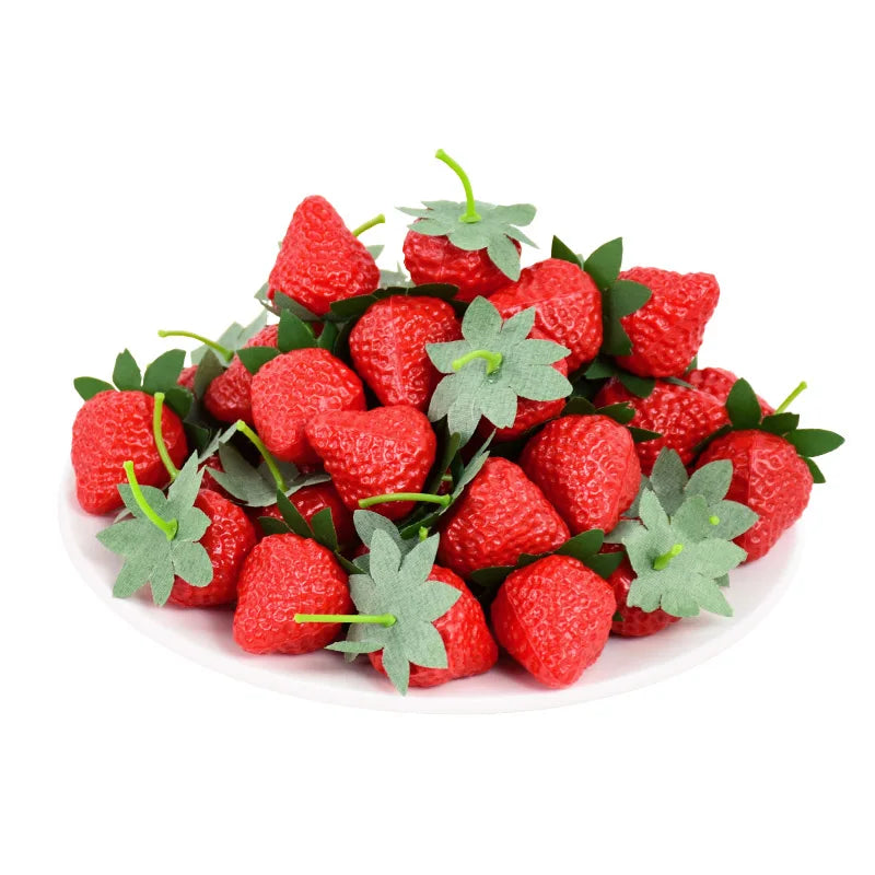 20 Stück Künstliche Erdbeeren – Plastik Simulationsfrüchte für Küche, Tisch, Weihnachten & Party Dekoration Kaufschwan®