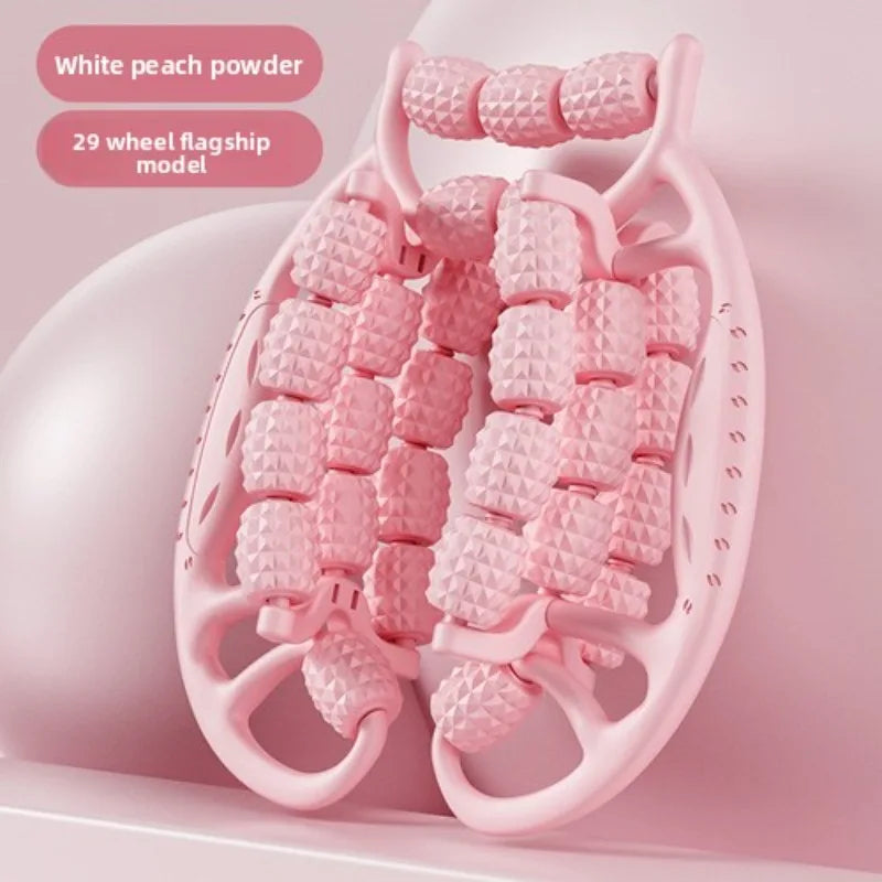 28-Rad-Ringförmiger Bein-Klemm-Massager | Anti-Cellulite & Körper-Slimming-Roller Kaufschwan® Typ3-Rosa
