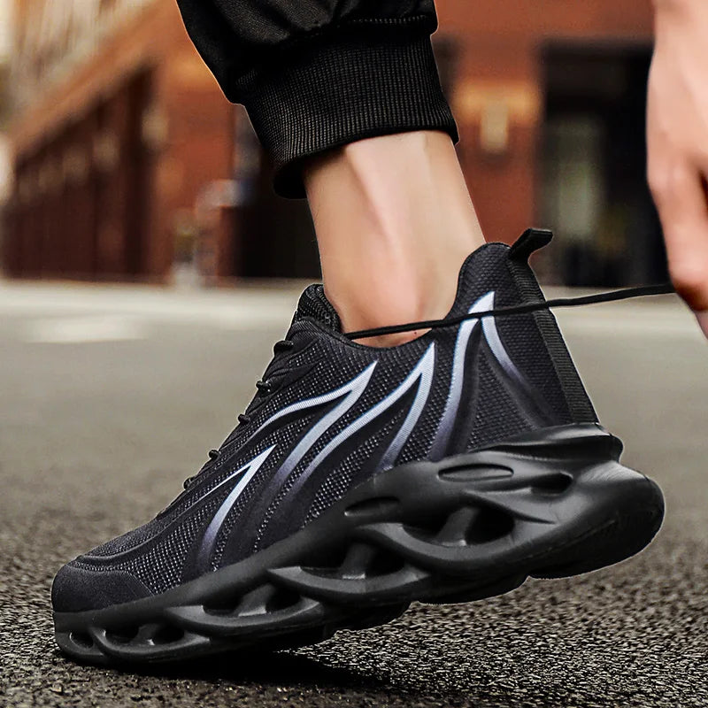 Herren Flammen-Print Sneaker – Flying Weave Sportschuhe | Bequeme Laufschuhe & Outdoor Trainingsschuhe Kaufschwan®