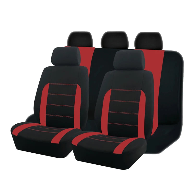 Universelle Autositzbezüge – Komplettset für Auto, SUV, LKW & Van – Strapazierfähig, Atmungsaktiv & Leicht zu Montieren Kaufschwan® Rot 5-Sitzer