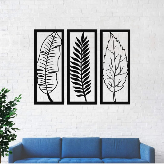 Metall Eisen Blätter Wandbild – Elegante Blatt Wanddekoration für Zuhause