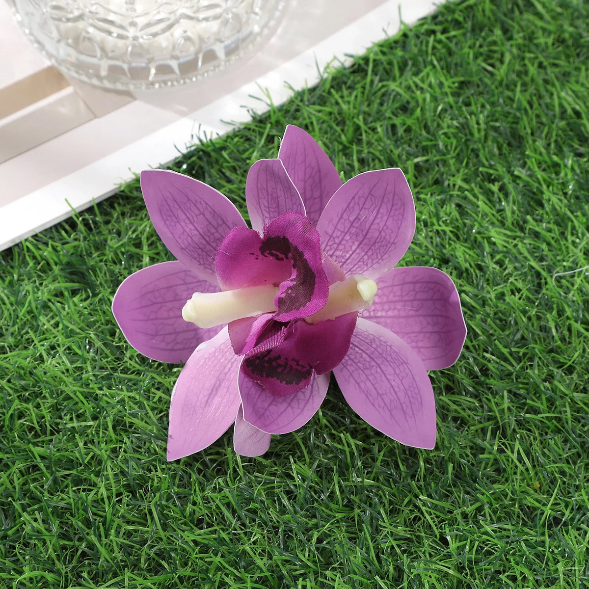 Orchideen-Blumen Haarklammer – Braut & Urlaubs Haaraccessoire