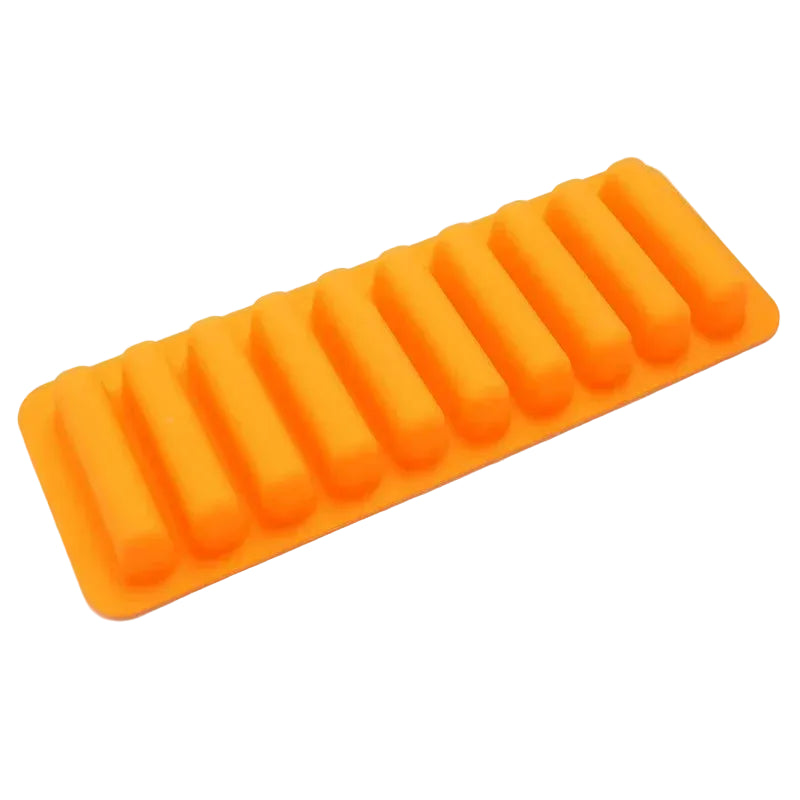 Schmale Eiswürfelform aus Silikon – Für Wasserflaschen, Cocktails & Softdrinks Kaufschwan® Orange