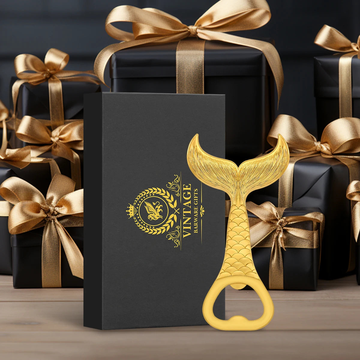 Fischschwanz Bierflaschenöffner aus Metall – Luxuriöser Korkenzieher für Angler Kaufschwan®