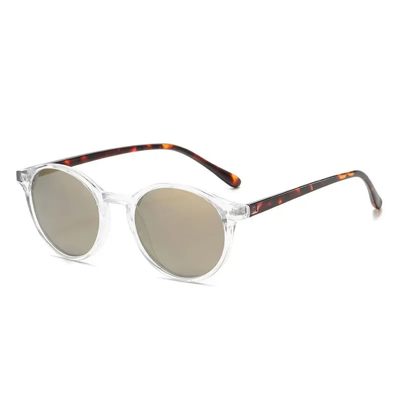 Runde Polarisierte Retro-Sonnenbrille – Klassische Sonnenbrille mit Leopardenmuster, Schwarzen Gläsern und UV400-Schutz für Damen und Herren Kaufschwan® Design 7