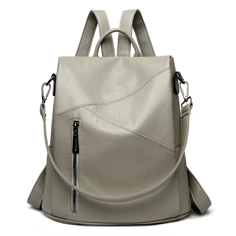 Leder Rucksack | Damen Vintage Schultertasche | Hochkapazitiver Reise- & Schulrucksack
