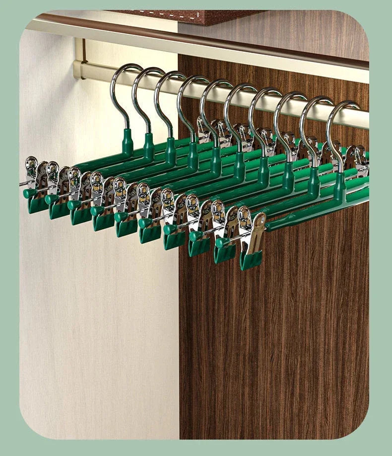 Edelstahl Kleiderbügel mit Hosenclips – Robuste Bügel für Röcke, Hosen und Kleidung Kaufschwan®