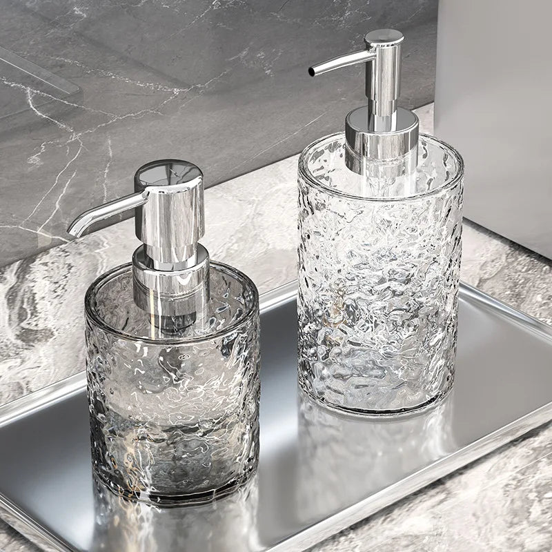 Luxuriöser transparenter Badezimmer-Seifenspender – Wiederverwendbare Handpumpflasche für Duschgel & Flüssigseife Kaufschwan®