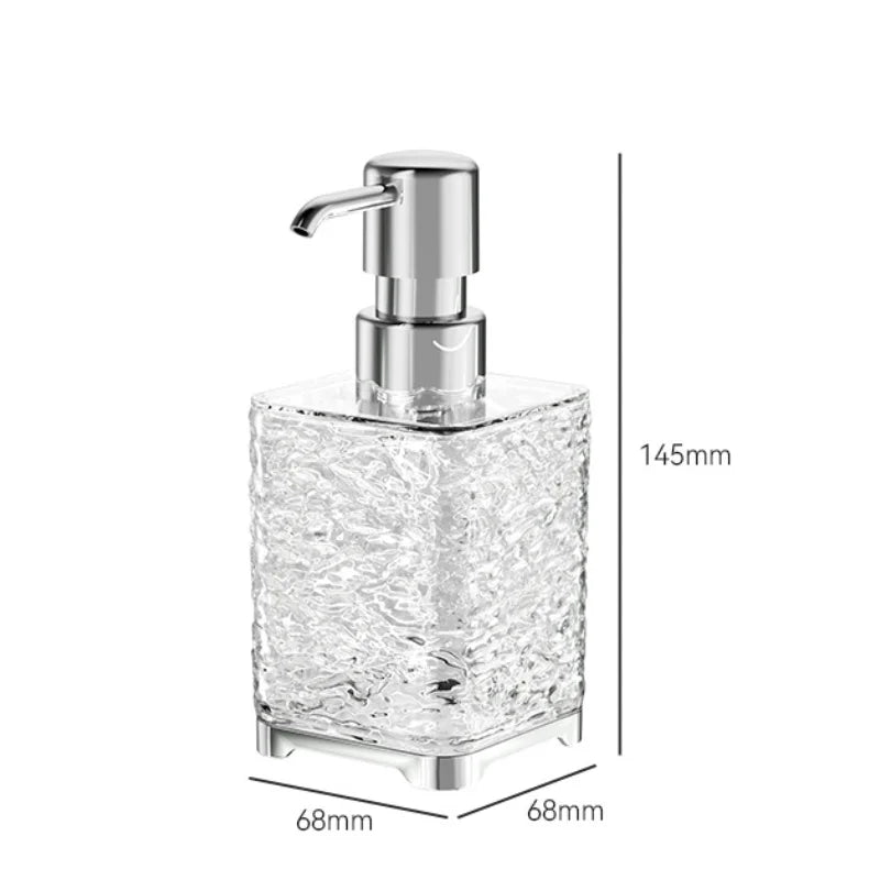 Luxuriöser transparenter Badezimmer-Seifenspender – Wiederverwendbare Handpumpflasche für Duschgel & Flüssigseife Kaufschwan® 300ml-Quadratisch Klar
