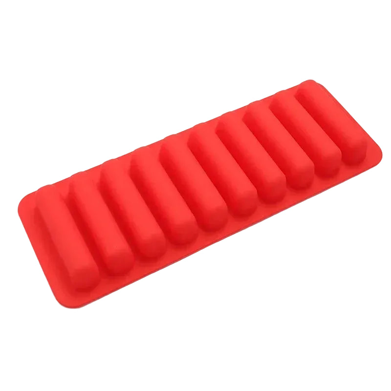 Schmale Eiswürfelform aus Silikon – Für Wasserflaschen, Cocktails & Softdrinks Kaufschwan® Rot