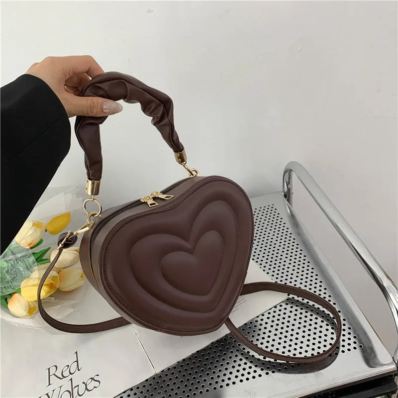 Herzform Schultertasche – Kleine PU Leder Crossbody & Handtasche mit Henkel für Damen | Designer Love Bag Kaufschwan®