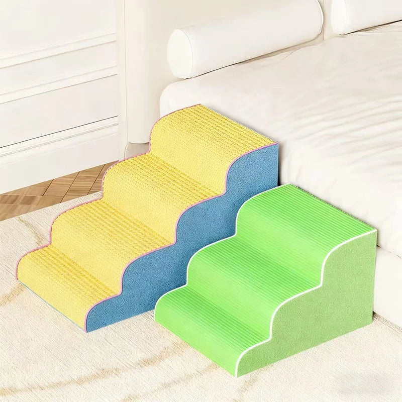 Haustierrampe 3/4 Stufen – Memory-Schaum Hundetreppe Rutschfest Abnehmbar Waschbar Kaufschwan®