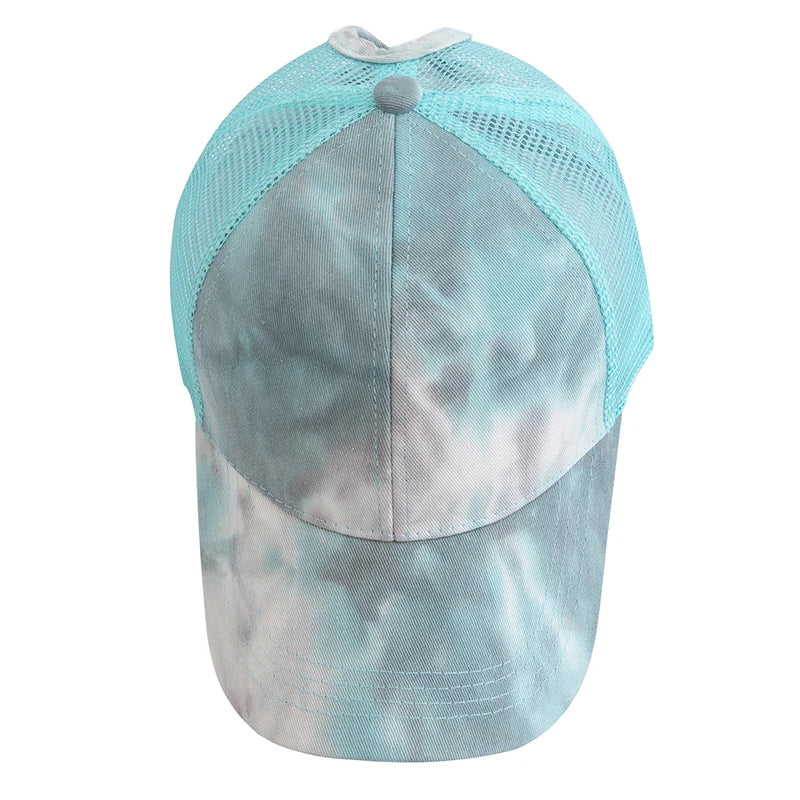 Neue Damen Ponytail Kappe | Tie-Dye Baseballkappe | Streetwear Trucker Hat Kaufschwan®